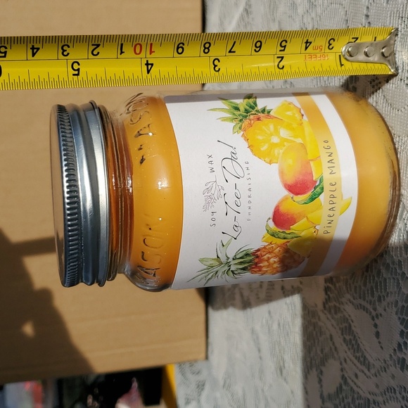Pineapple Mango Mason jar candle 16 oz Abt 60 hrs burn time NEW Celebrating Home - Picture 5 of 6